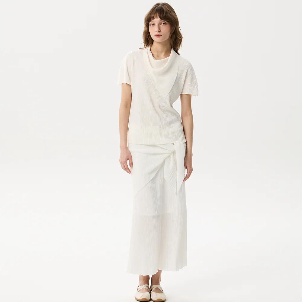 Scarf Long Skirt (White)