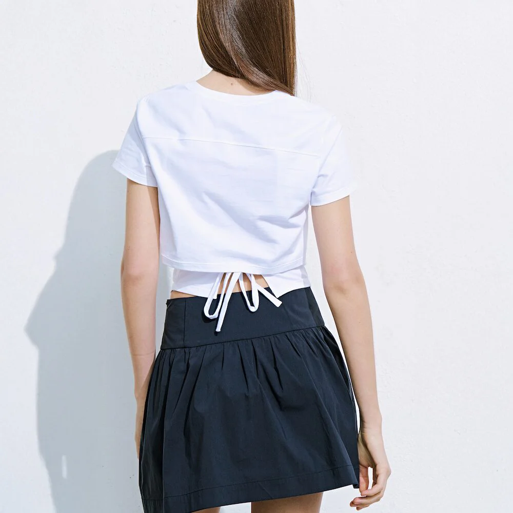 Back CutOut Crop TShirts White (KE6540M021)