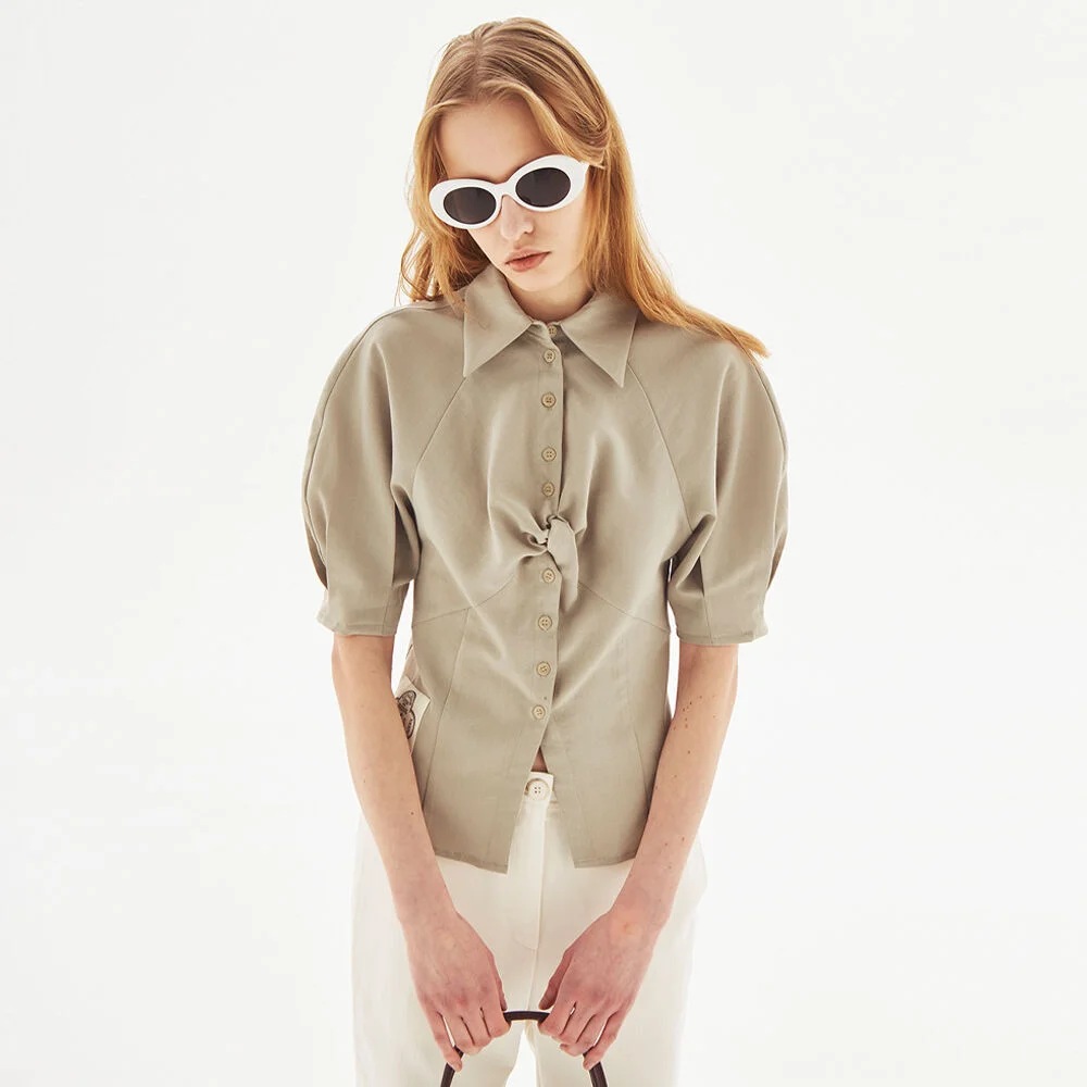 Braided Puffy Blouse (2colors)