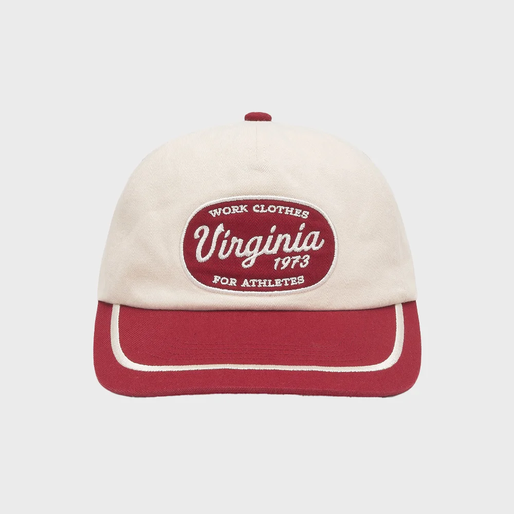 Virginia 圖案 雙色 工作帽 紅色