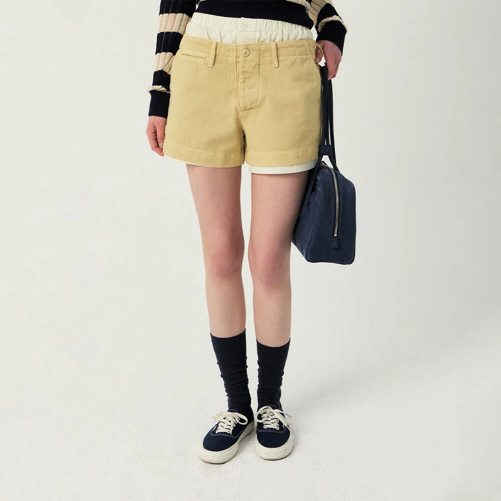 JUNE DENIM SHORTS (YELLOW)