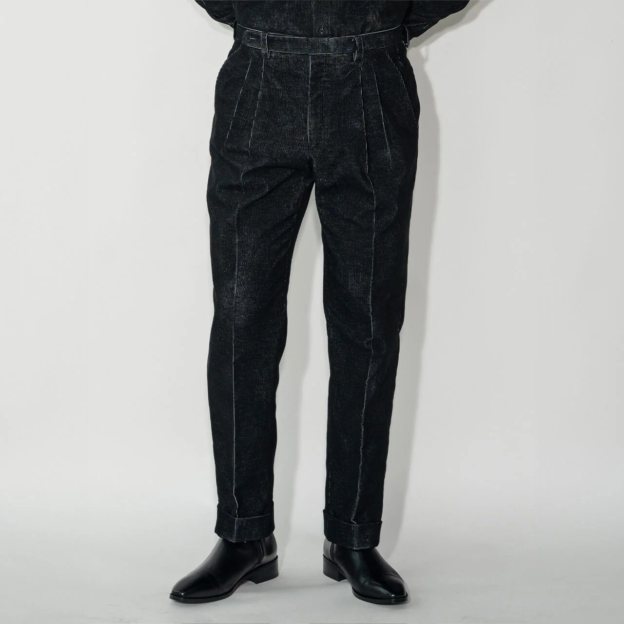 ALCPT016 Two Pleats 牛仔 燈芯絨 褲子_black