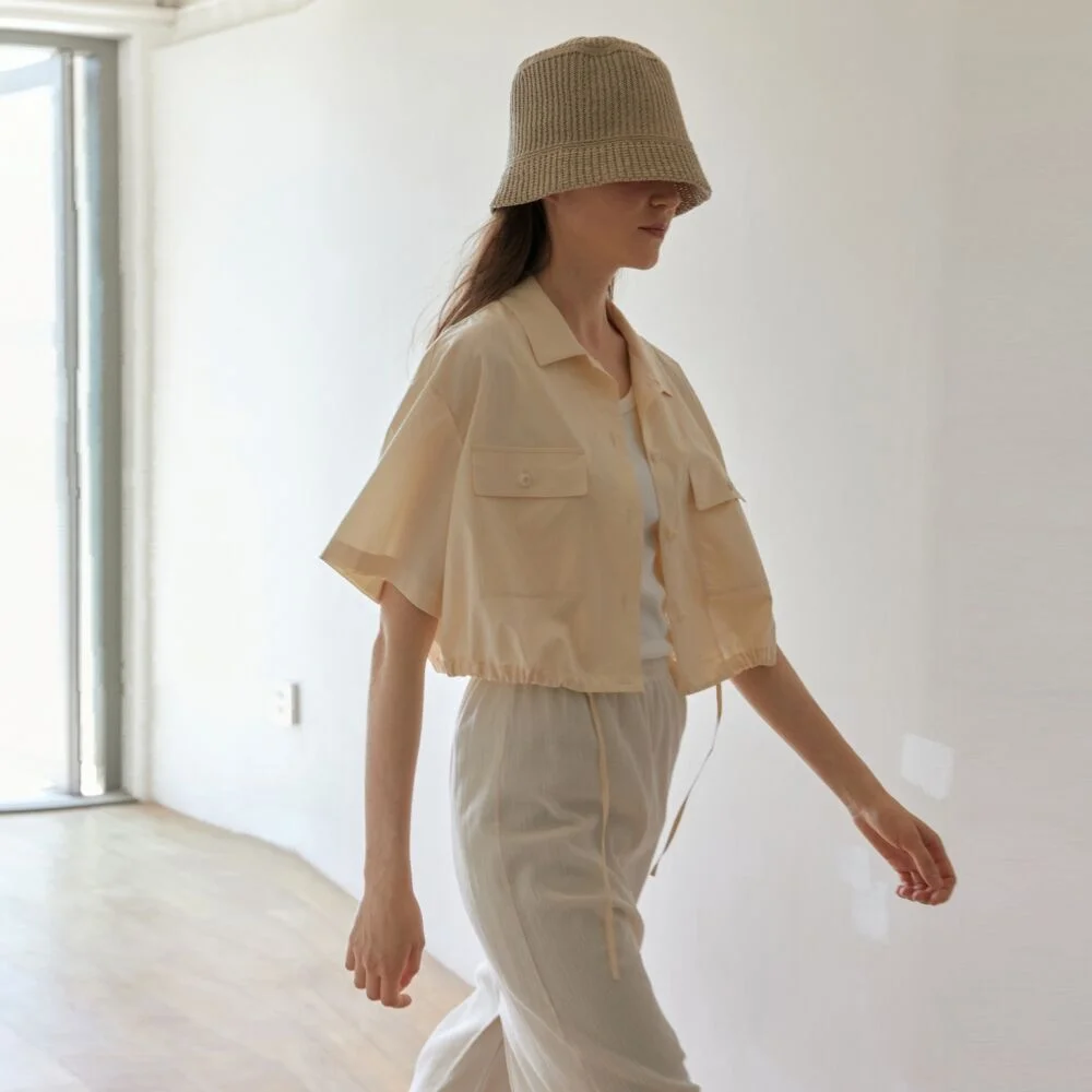 POCKET CROP SHIRT BUTTER