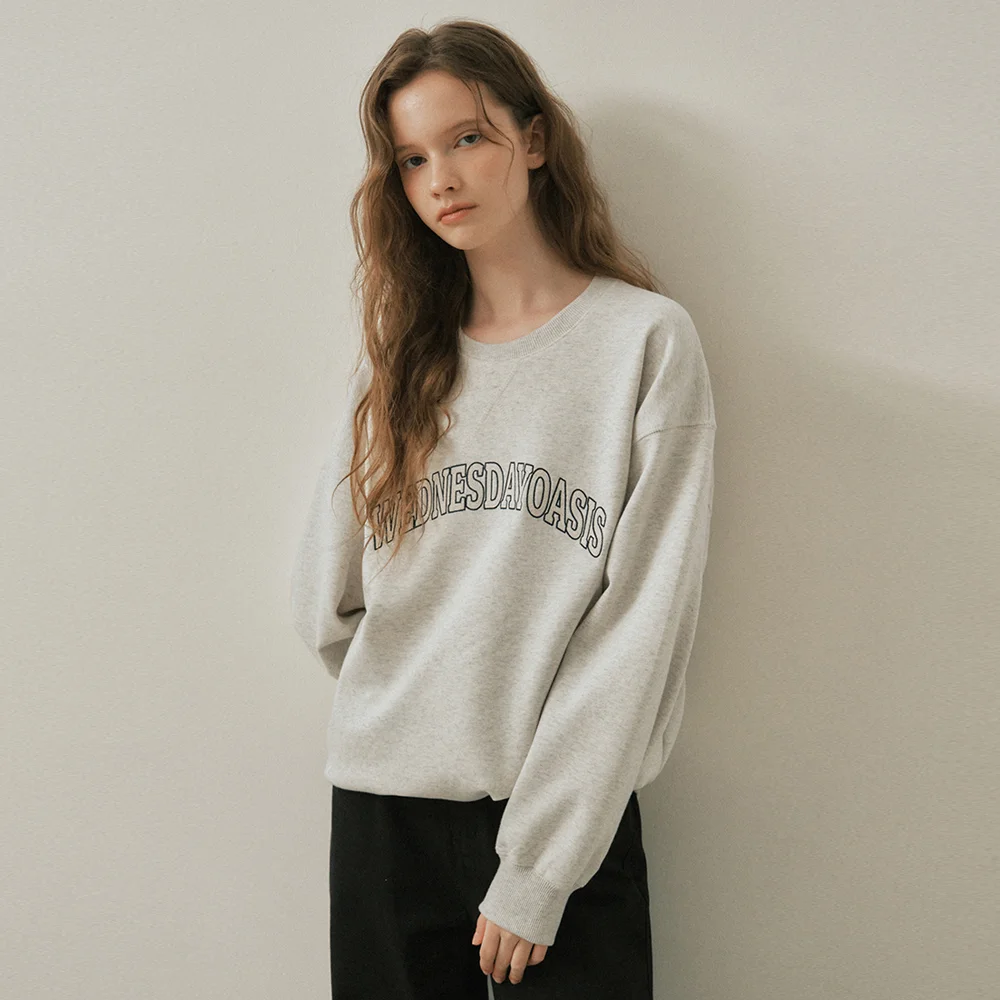 W/Trace Line Sweatshirt_OATMEAL(W25-TP32)
