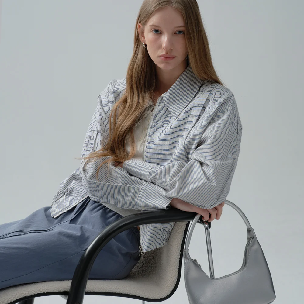 STRIPE BLOUSON JUMPER (blue stripe)