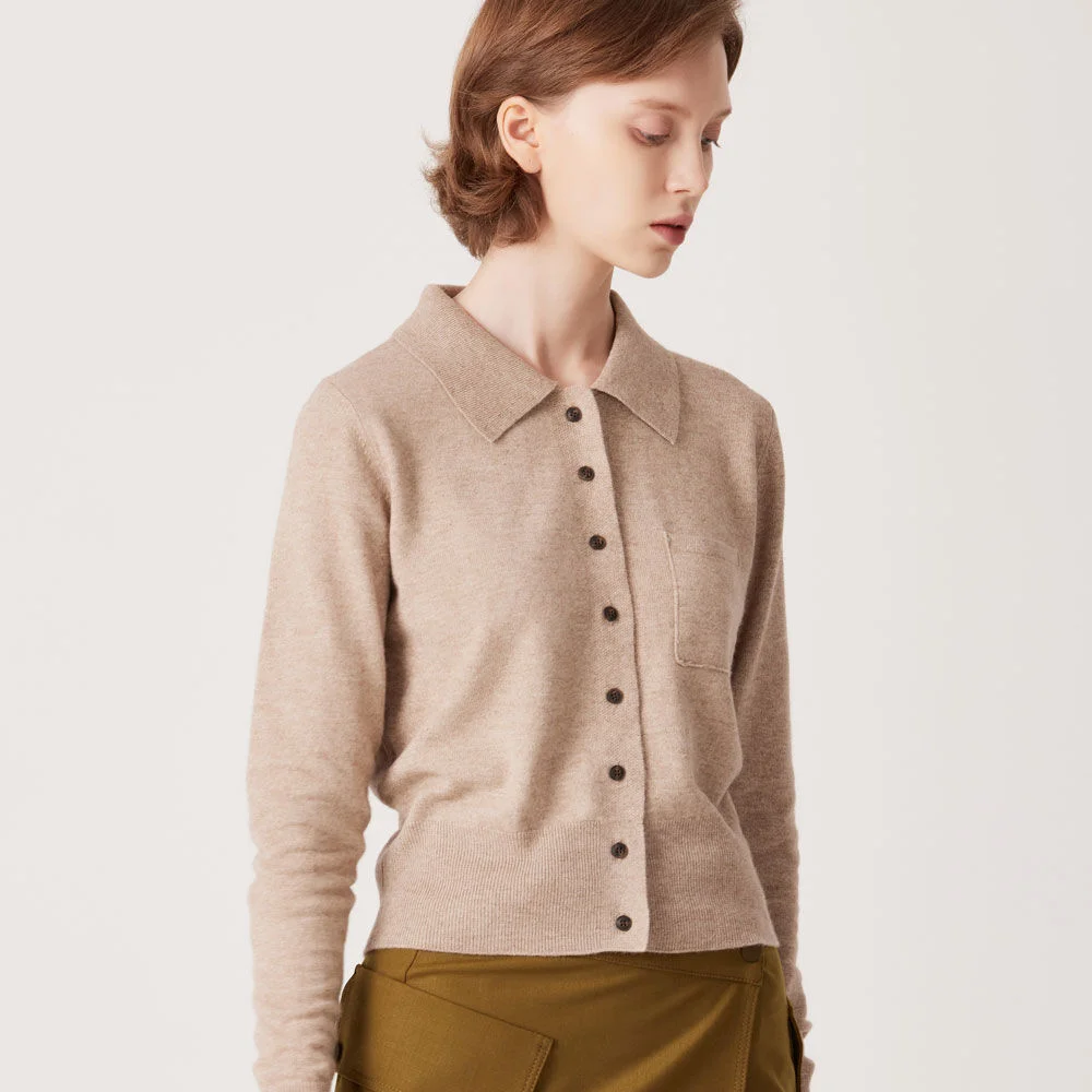 開領 Cashmere Branded 短版 開襟外套