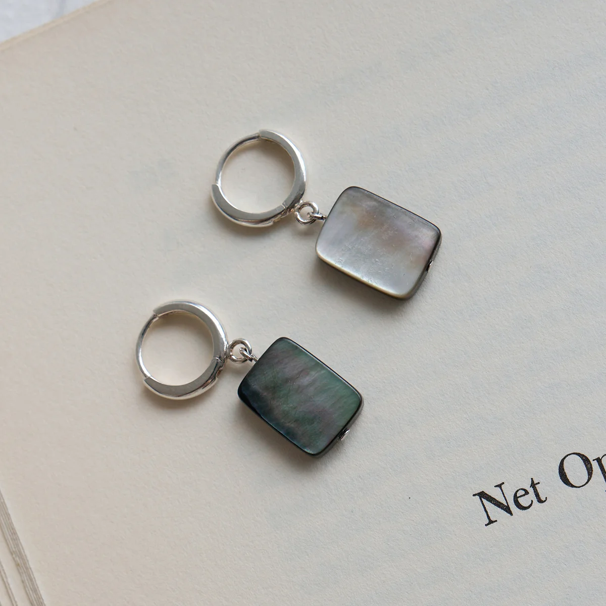 rectangular shell earring