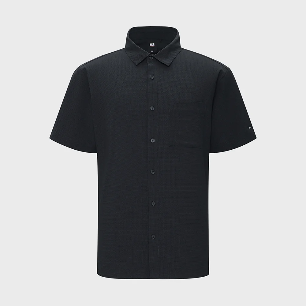 Seersucker DRY ICE 短袖 襯衫_ ICE DARK NAVY_KMM25449I4