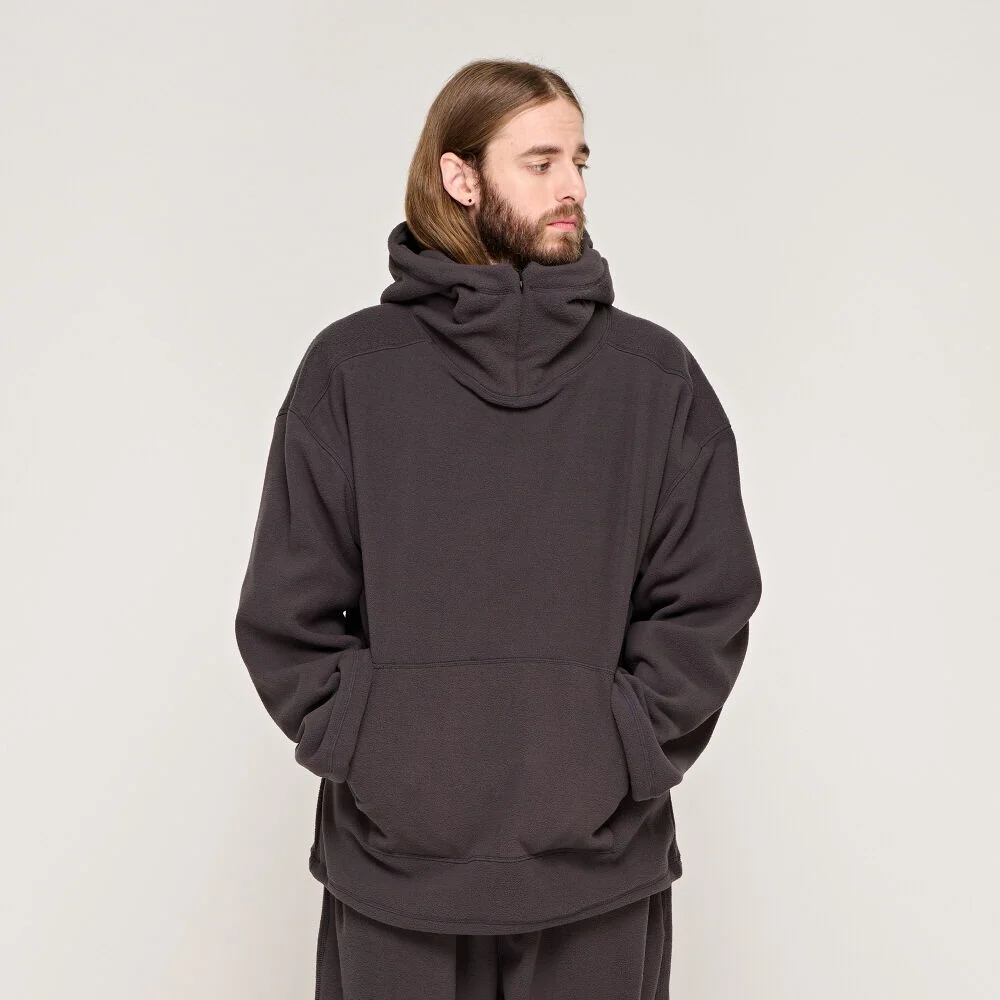 CB OVER FLEECE ZIPPER HOOD (CHARCHOL)