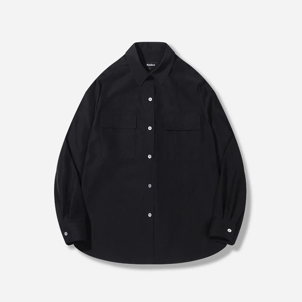 Filders 女裝 天絲 口袋 雪紡衫 BLACK