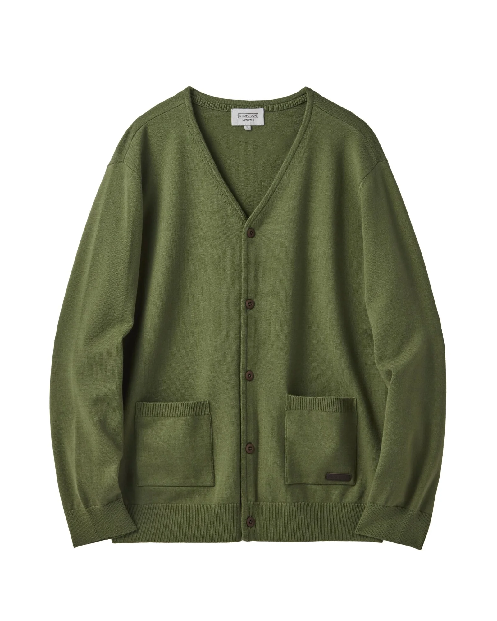 BACK POINT V-NECK CARDIGAN - GREEN (P241UCD403)