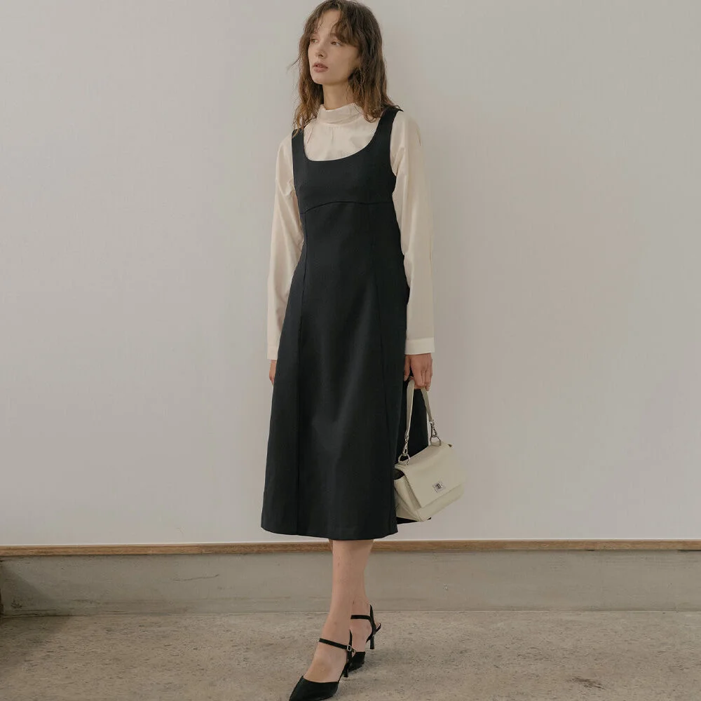 Tailored a-Line dress _Navy