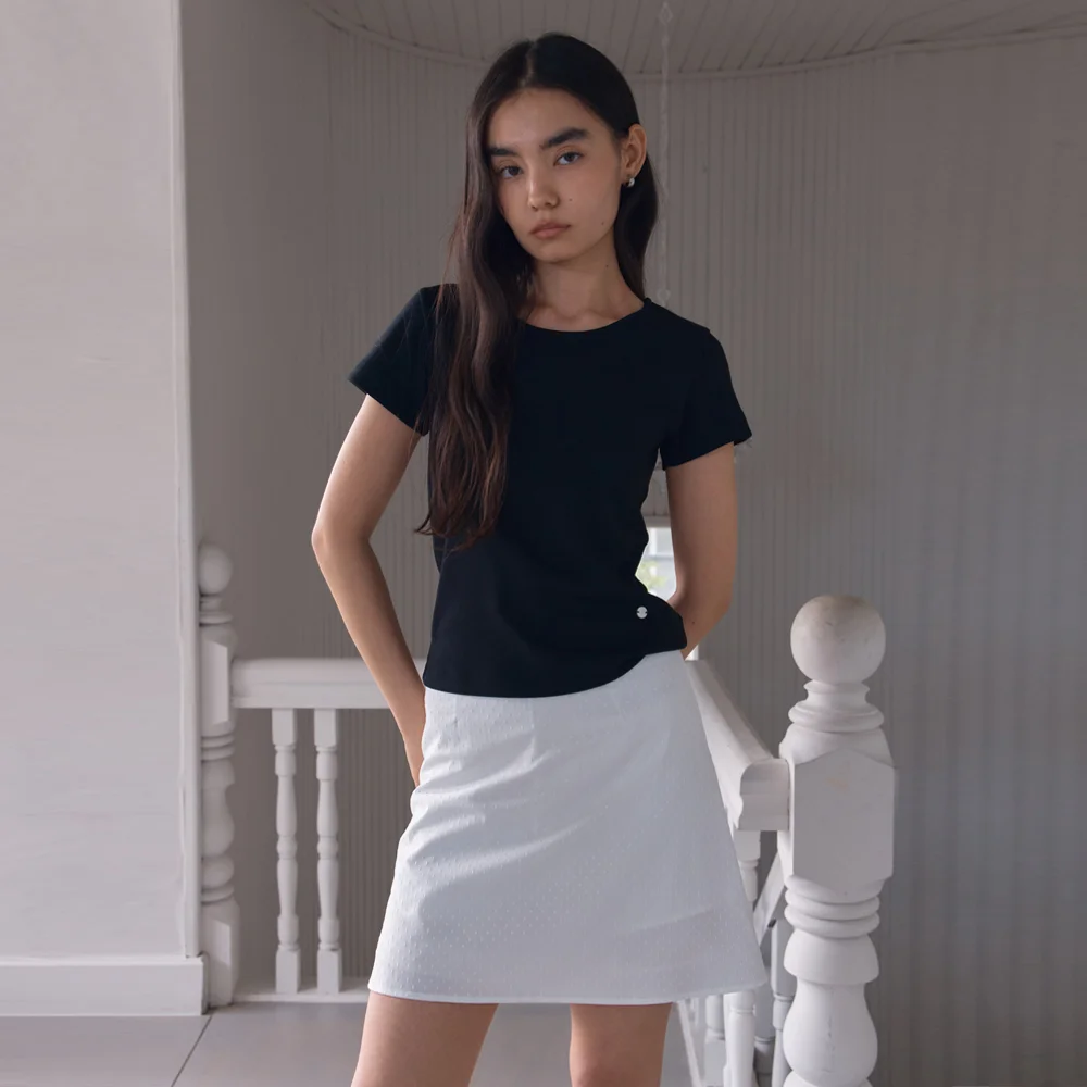 Symbol Slim Rib T-Shirts (Black)