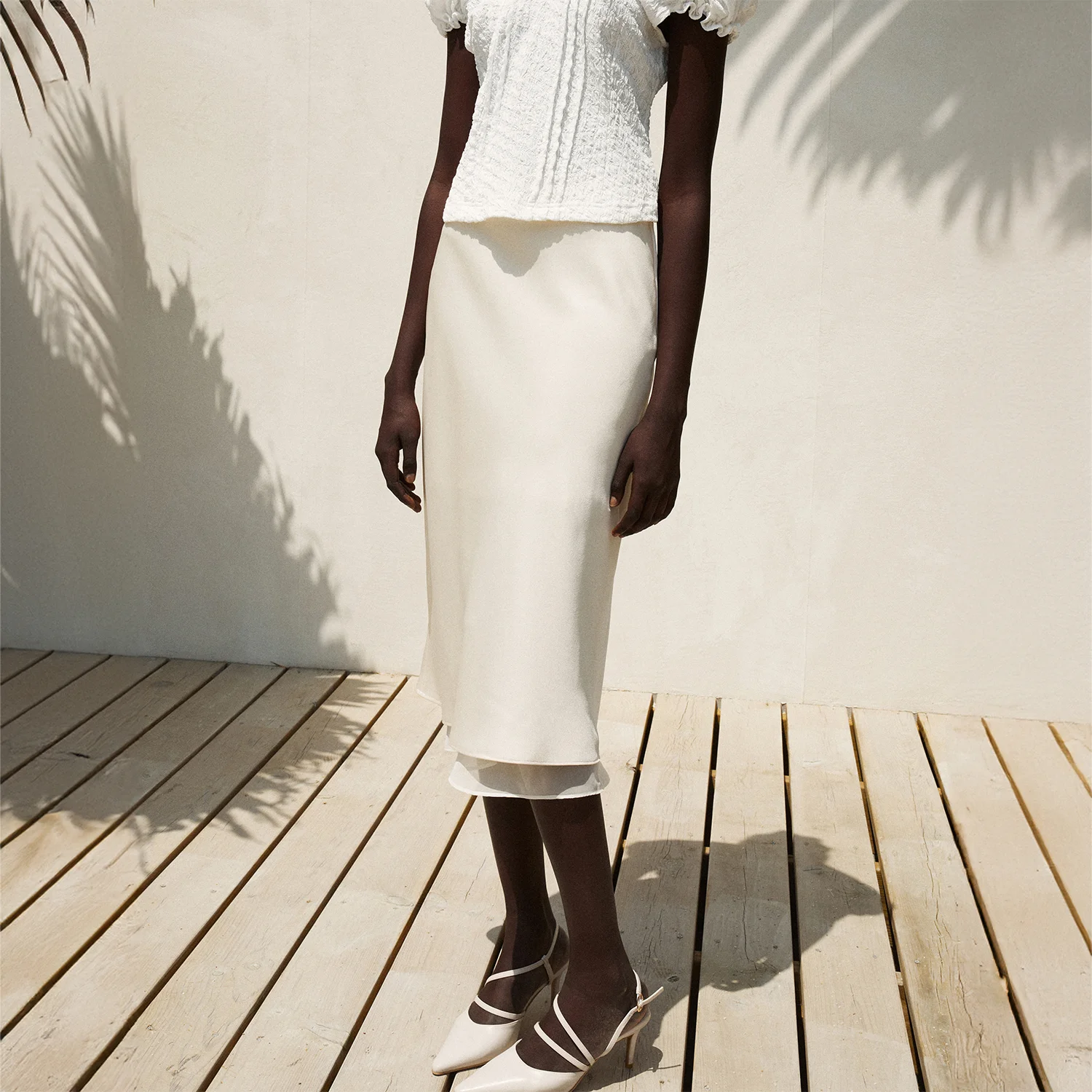 SILKY LAYERED SKIRT