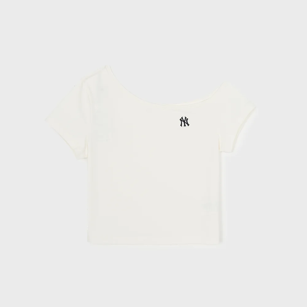 女裝 基本款 露肩 短袖 T恤 NY (Cream)