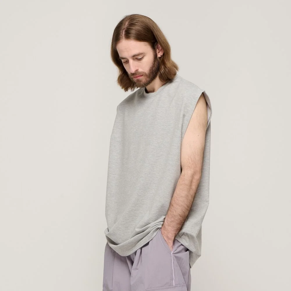 CB SLEEVELESS COOL AIR LAYERED TOP (GRAY)