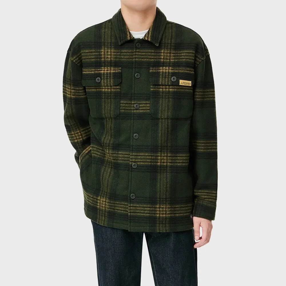 寬鬆 格紋 長 衣袖 襯衫 Tactical Green