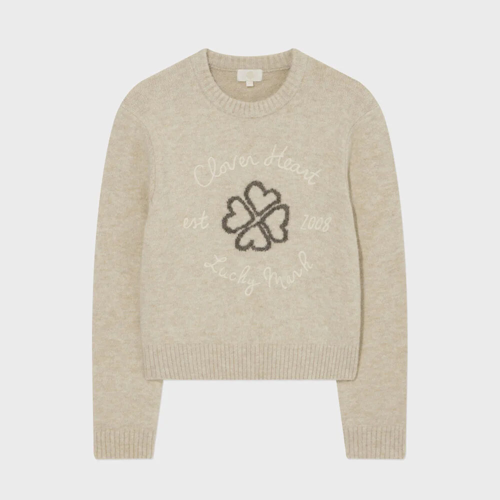 女裝 Cloverheart 圖案 針織衫 Beige