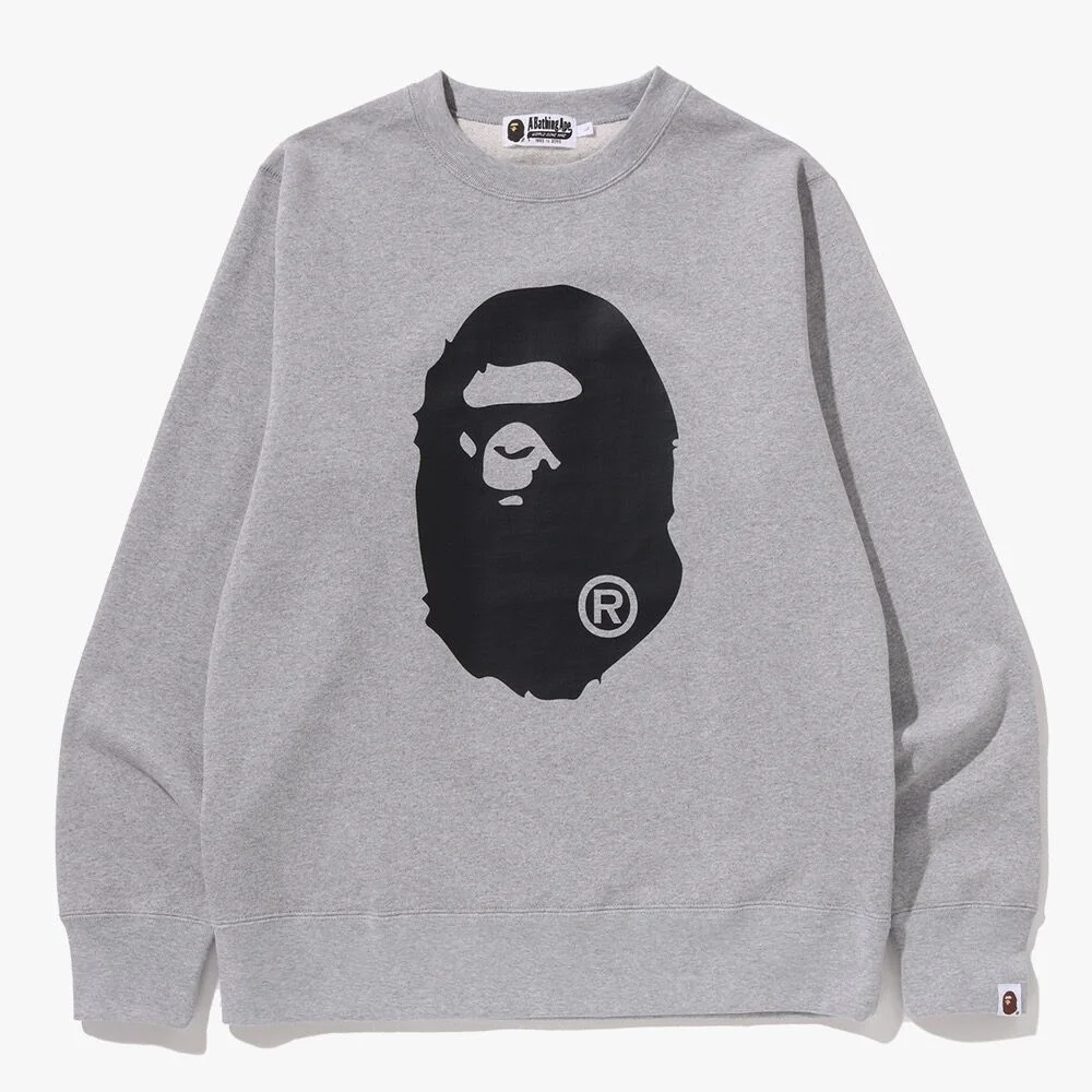 大 Ape 頭 圓領 衛衣(M) GRAY