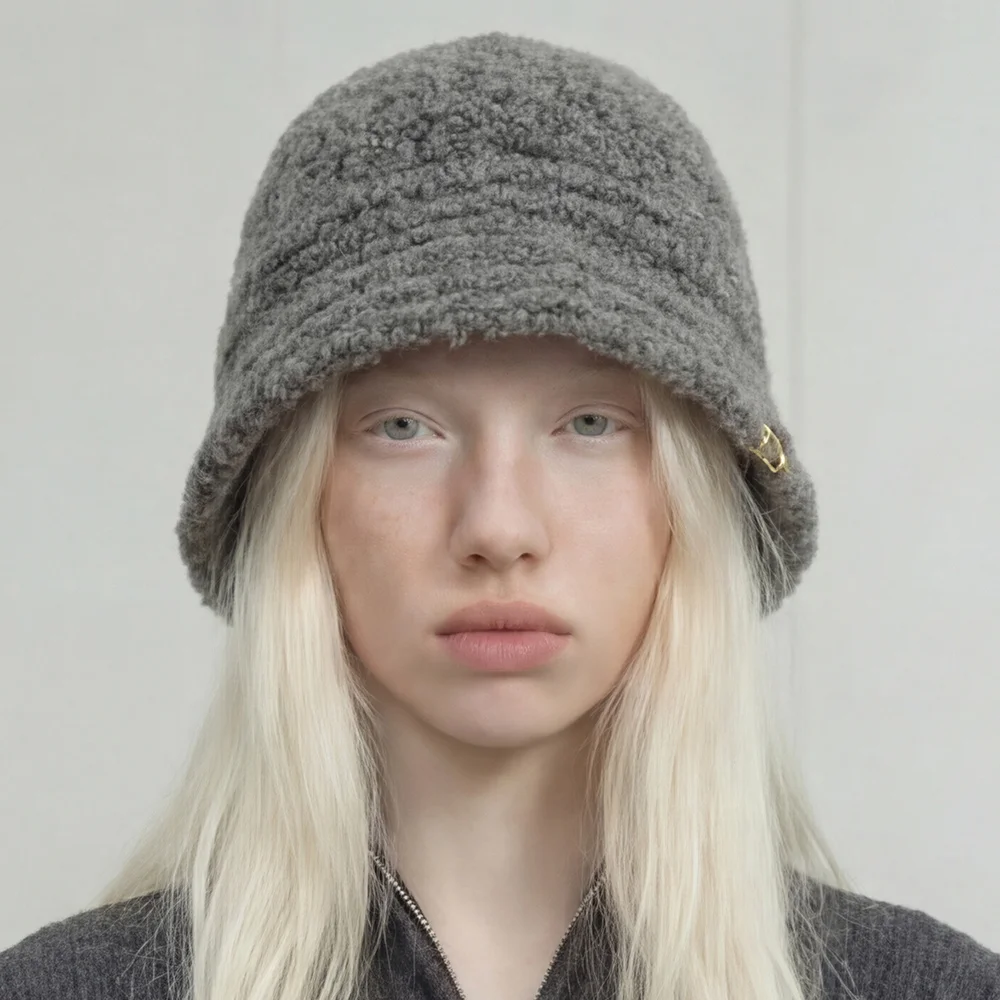 馬海毛 圈圈紗 針織衫 冬季 女裝 漁夫帽 KNIT BUCKET / MOHAIR BOUCLE / CHARCOAL