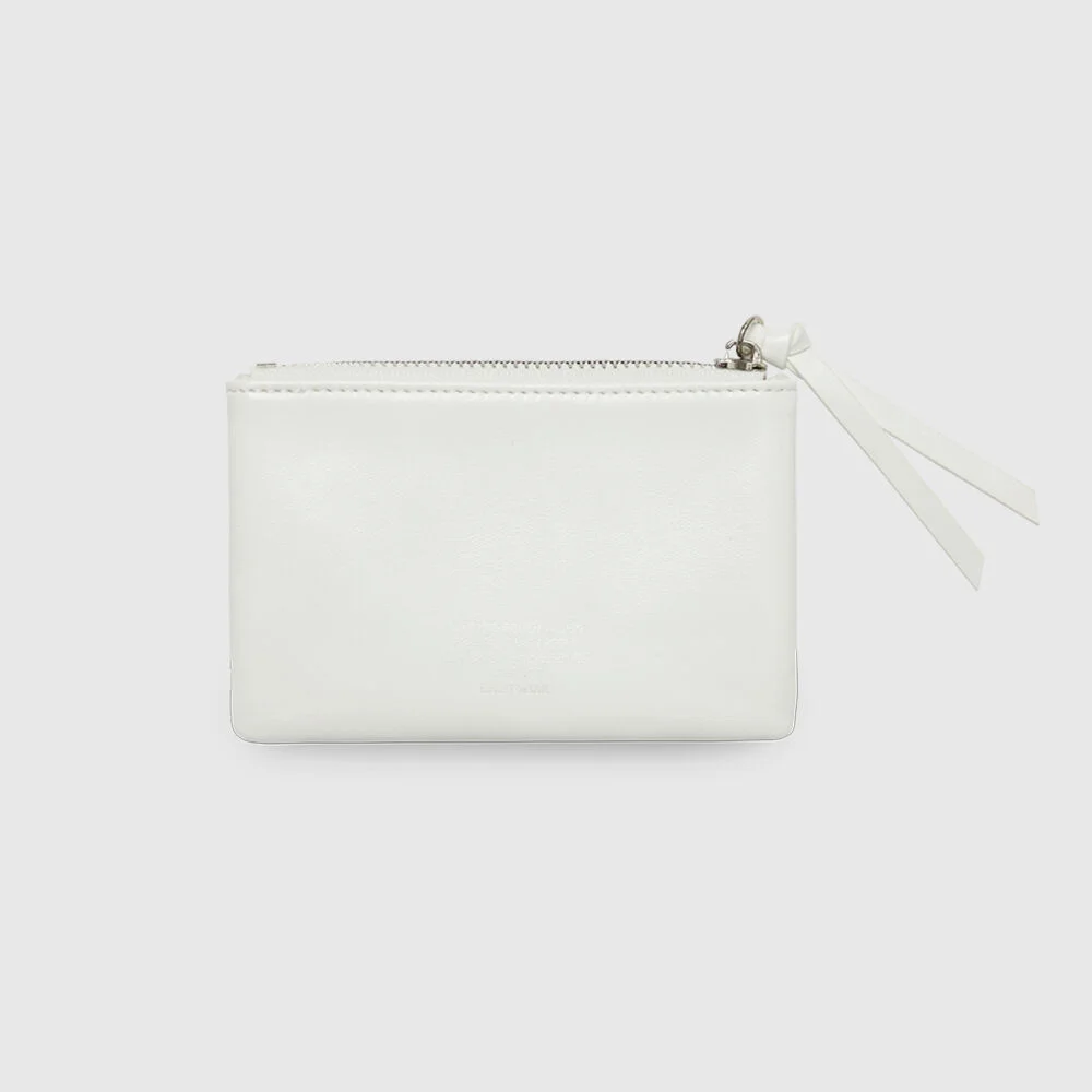 pouch wallet(牛皮袋形銀包) - 白色