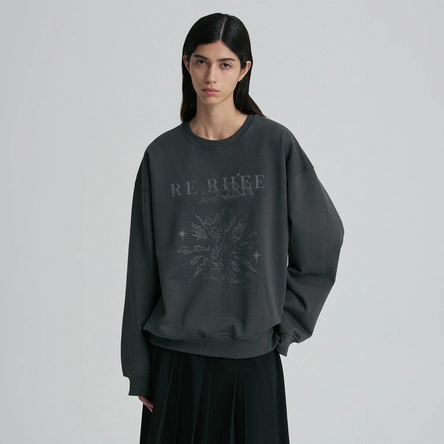 REBORN SWEATSHIRT CHARCOAL