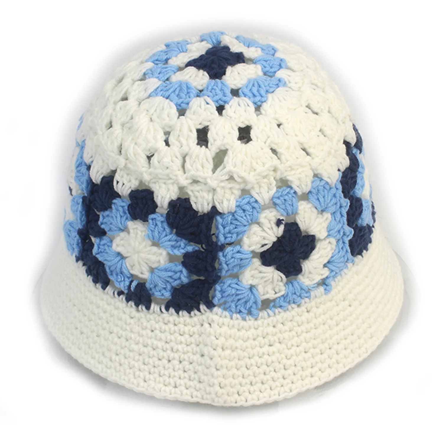 Square White Knit Bucket Hat 針織漁夫帽