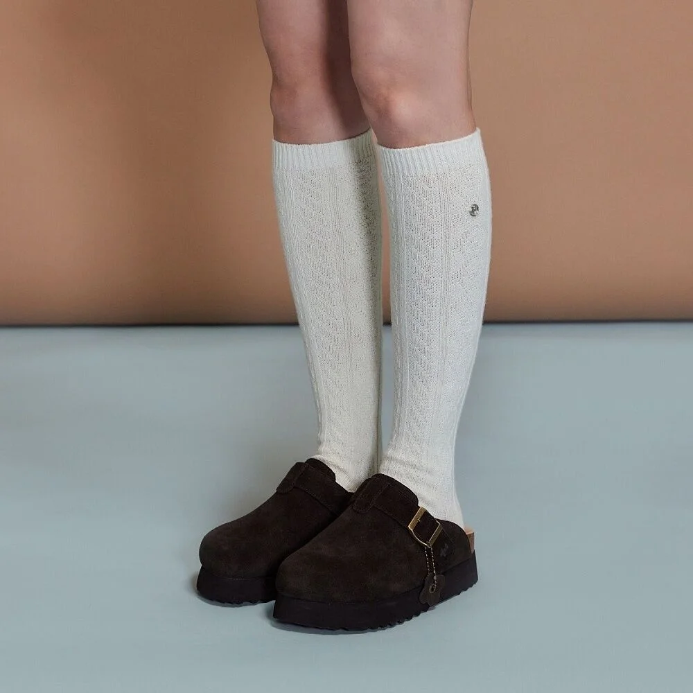 Knee High Wool Socks 象牙色 OZAYFA302I