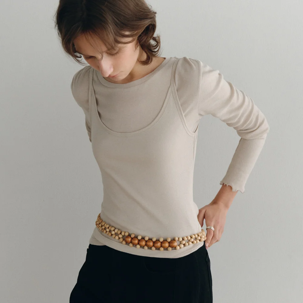 Asti Soft Layered Sleeveless (Beige)
