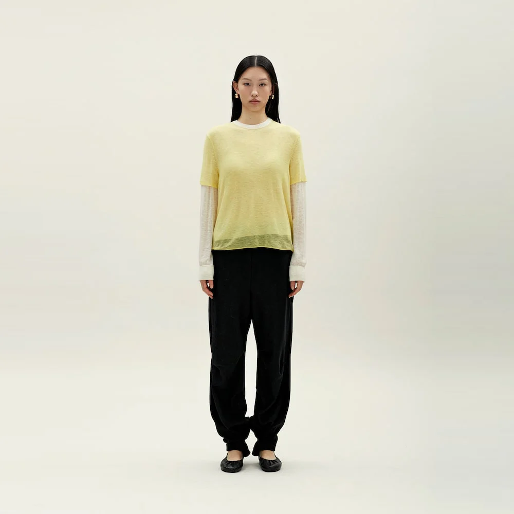 Layered Two Tone Sweatshirt Lemon (AG5951A03F)