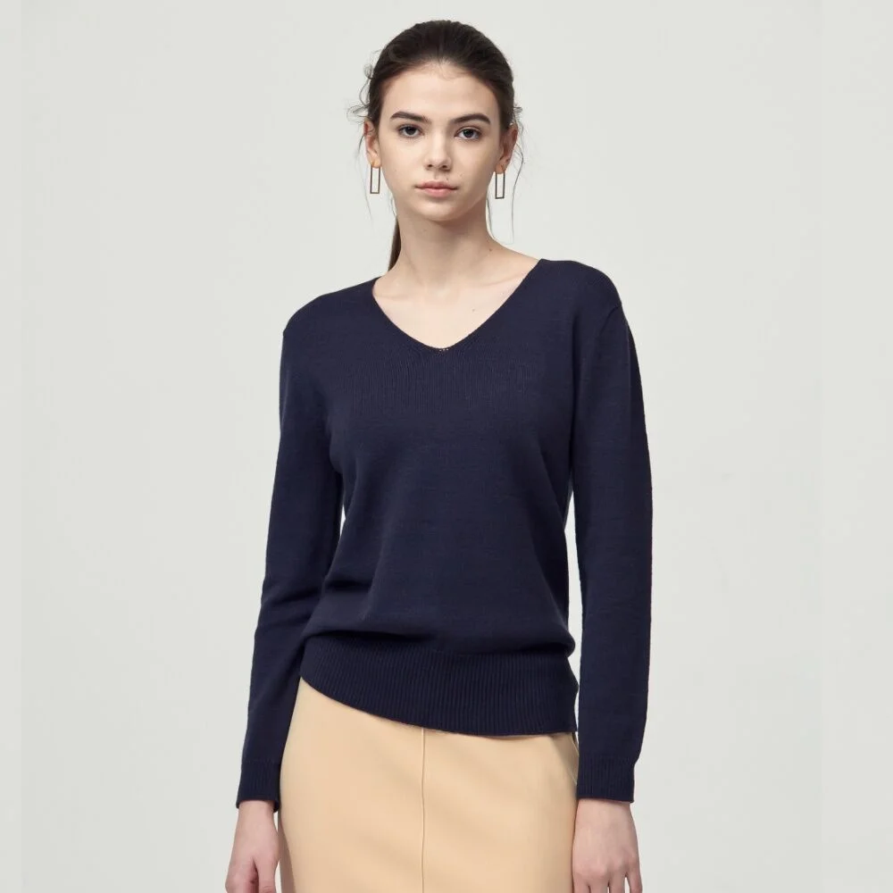 V-neck Viscose Knit_2color