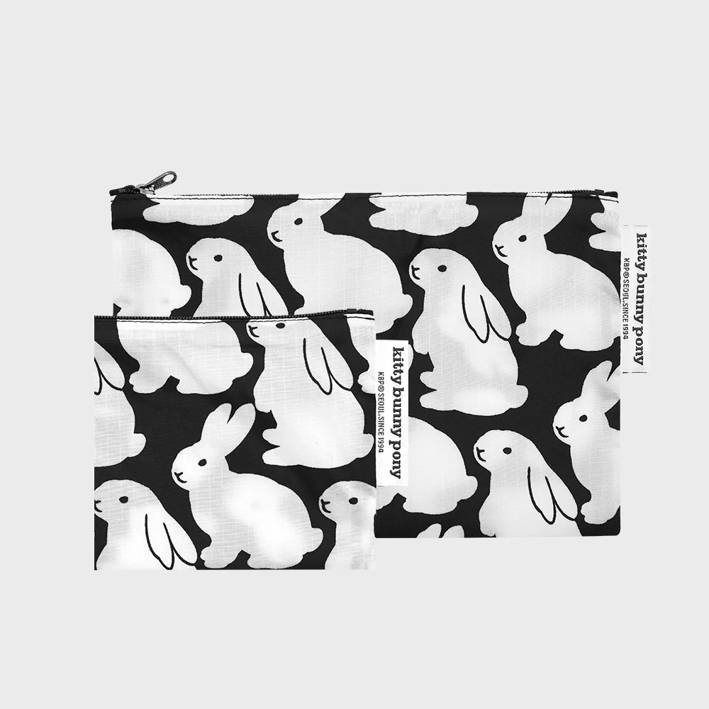 防撕裂布 Little 黑色 Bunnies 化妝袋
