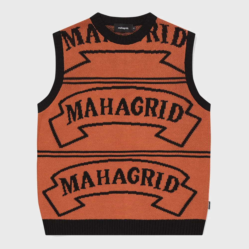 FLAG LOGO KNIT VEST ORANGE(MG2DFMK690A)