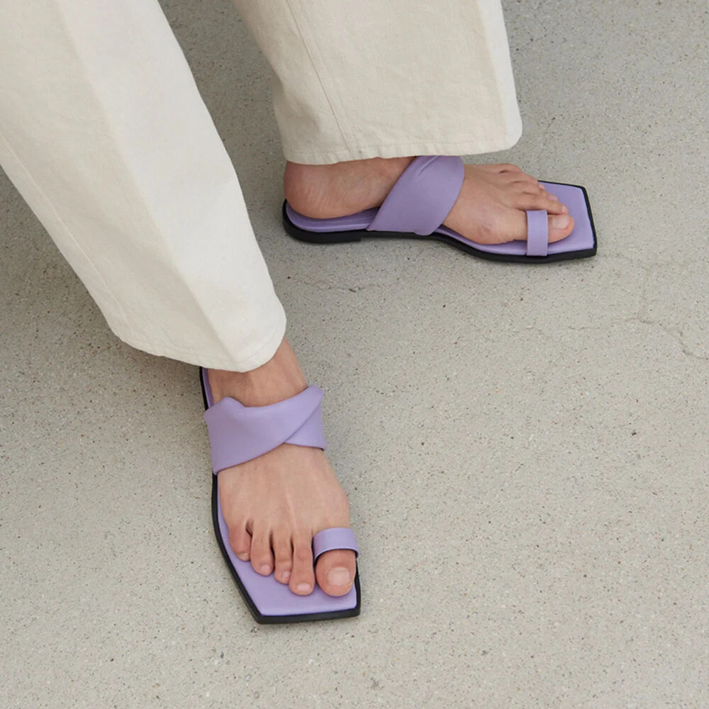 Lou Slides Leather Lavender