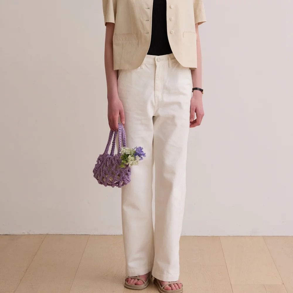 Pocket point cotton pants - Off white