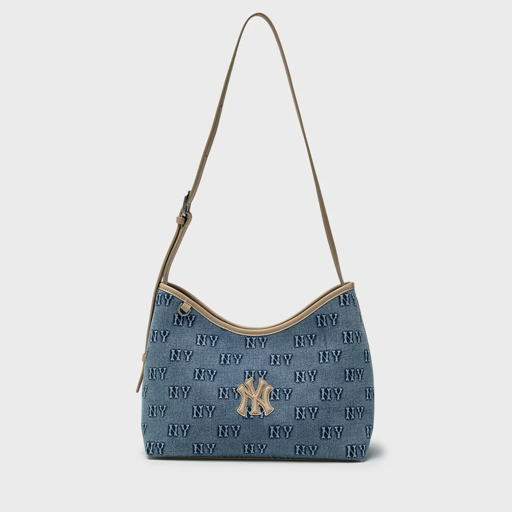 經典 Monogram 牛仔 壓紋 水桶袋 NY (L.Blue)