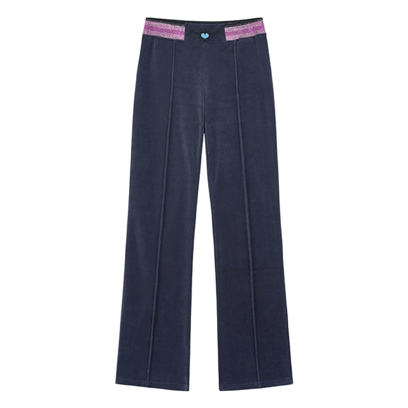 Twinkle Band velour pants_navy