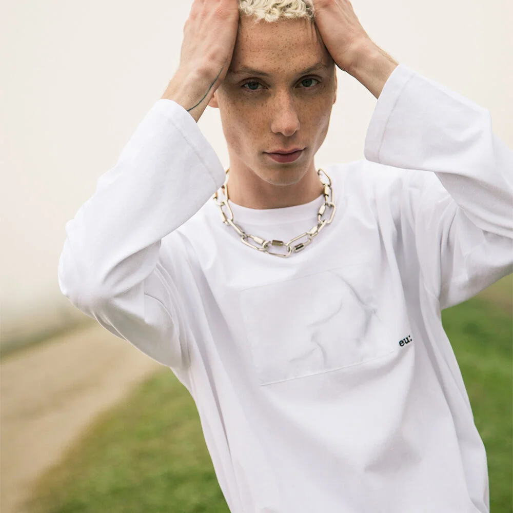261EUI SIGNATURE WRINKLE LONG SLEEVE WHITE WHITE