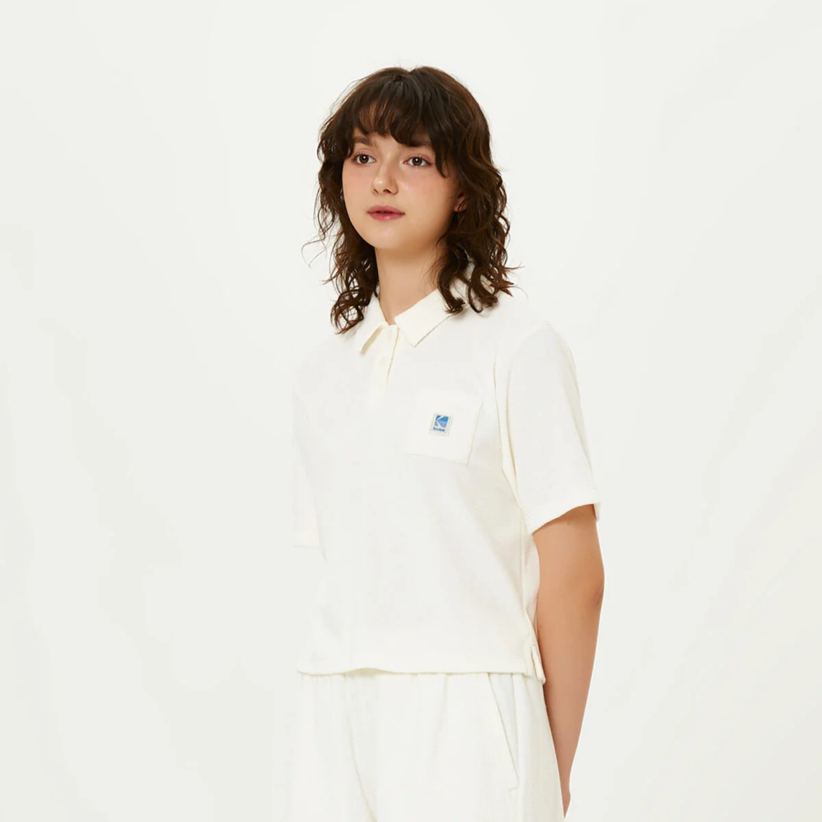 毛圈布 Polo T恤 女裝 IVORY