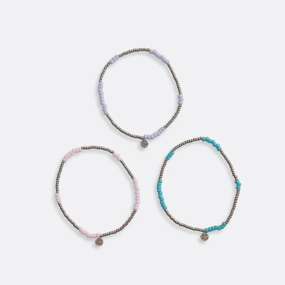 Soft pastel smile charm beads Bracelet 柔軟 粉彩色 色 串珠 混搭 手鏈