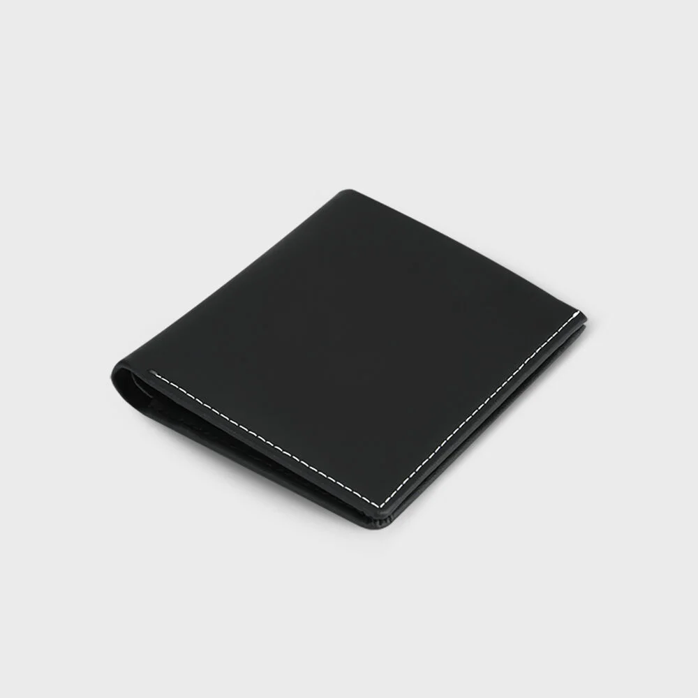 皮革 短款銀包 Slim & High 環保版 黑色