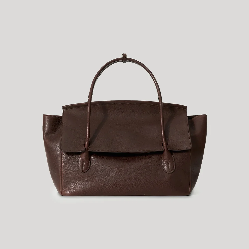 Tessa Leather Tote Bag Dried Plum (FROM ITALY)