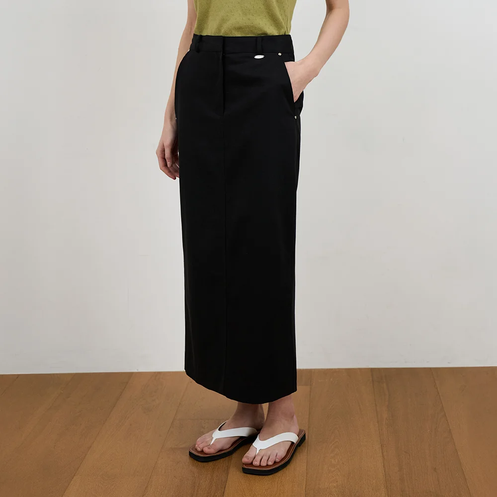 Minimal Cotton Long Skirt