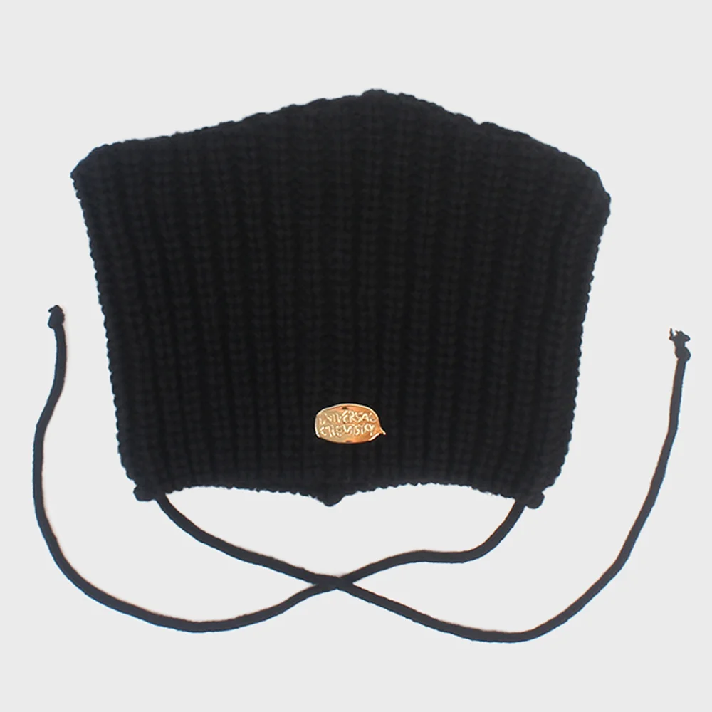 Cat Knit Black String Beanie 貓耳冷帽
