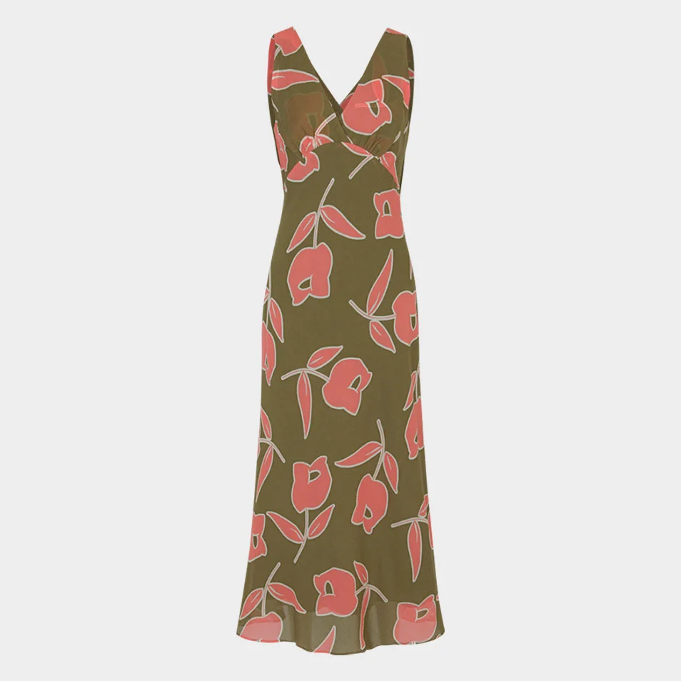 Tulip Sleeveless Dress (Olive)