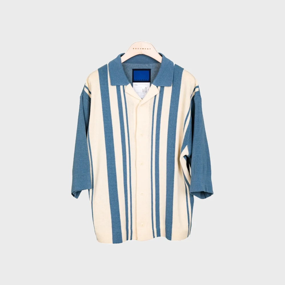 INTARSIA KNITTING STRIPE SWEATER_BLUE