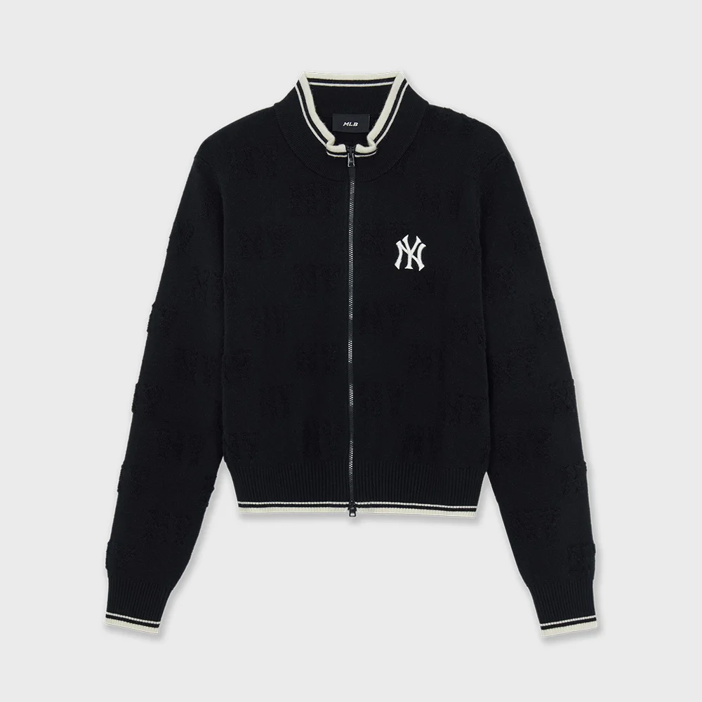 女裝 經典 Monogram Tonton 圈圈紗 拉鏈 開襟外套 NY (Black)