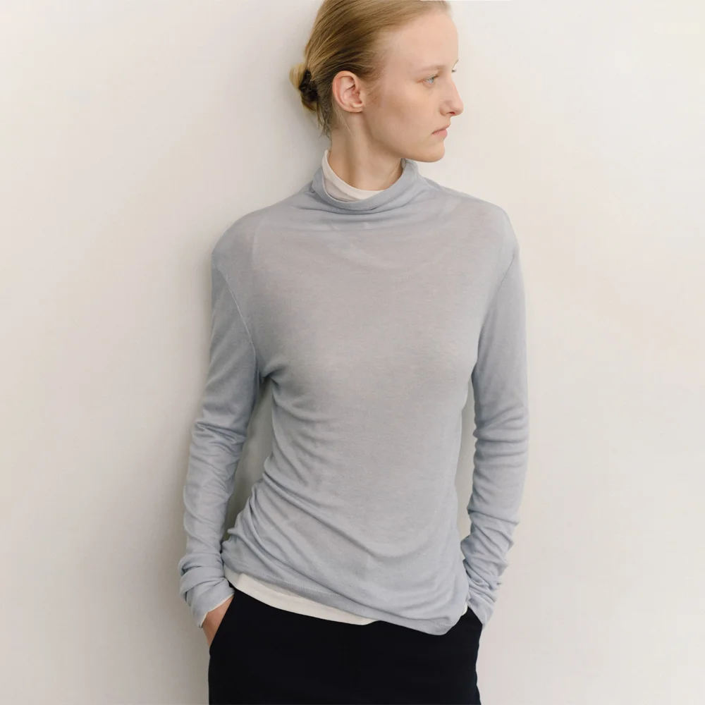 WARM SHEER LOOSE TOP_SOFT BLUE