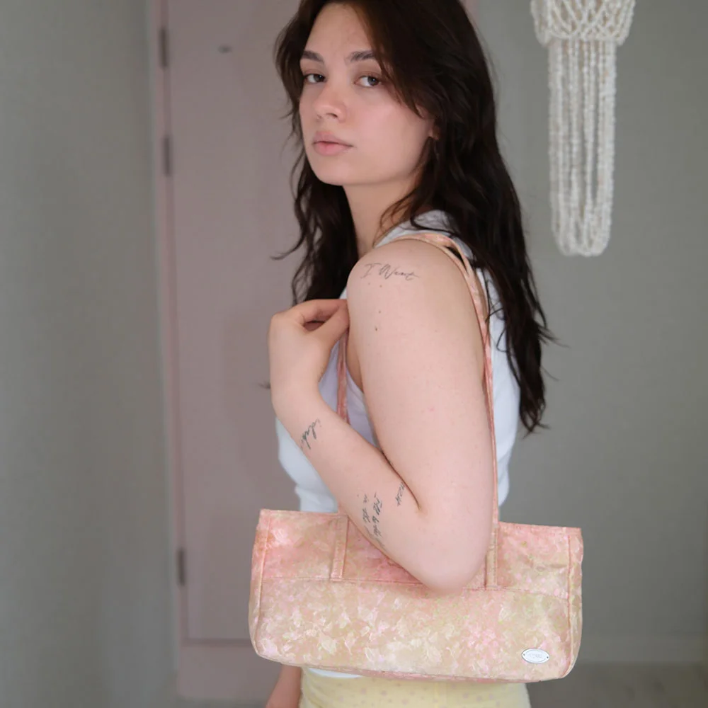 Flower bud shoulder bag - Apricot