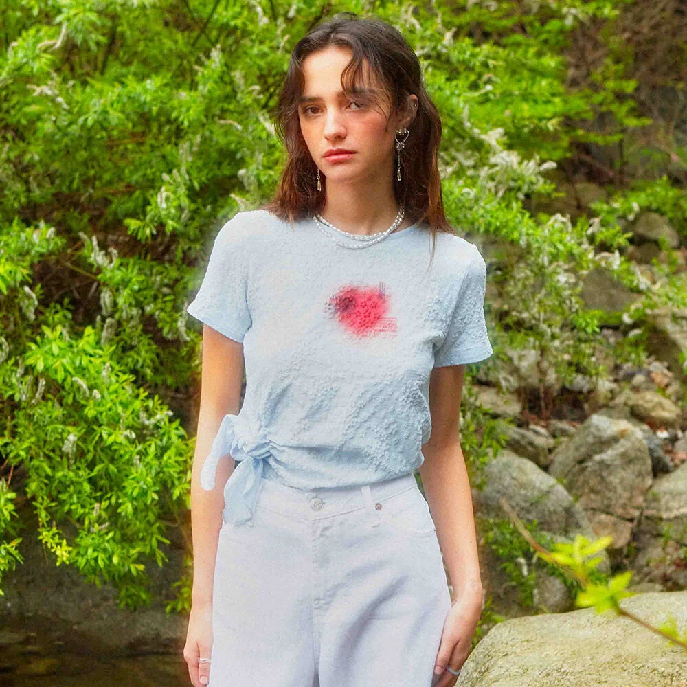 Embossing Ribbon T-Shirt (2colors)